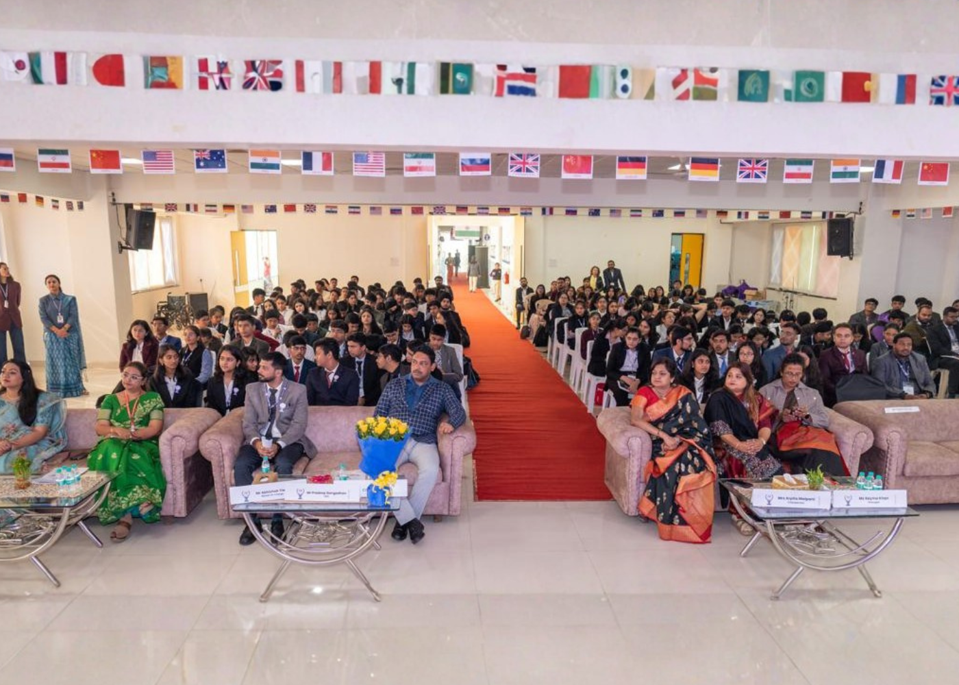 Young professionals at a formal conference event